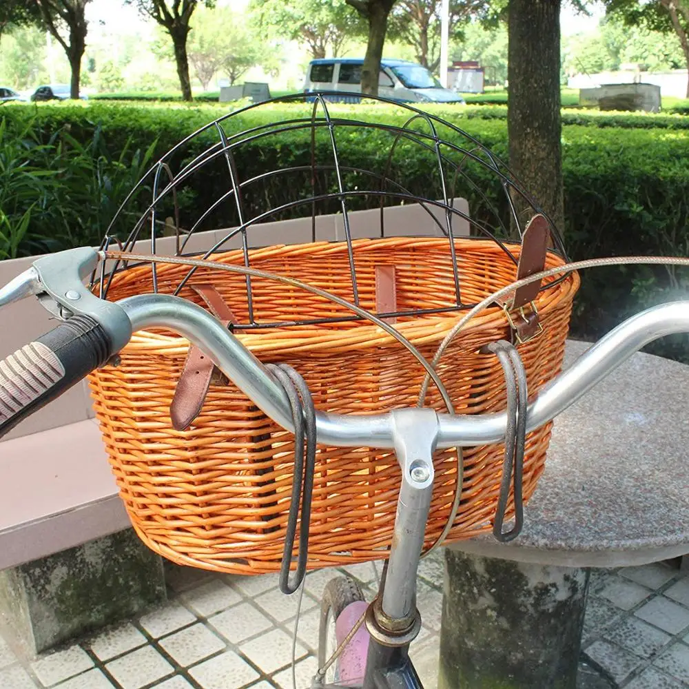 Luxury Resin Wicker Pet Bike Basket