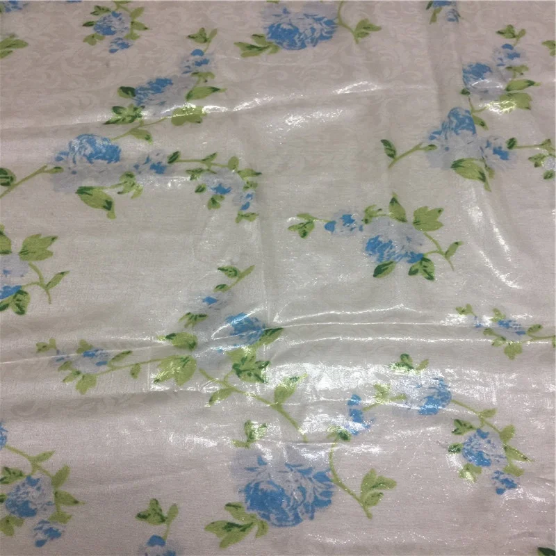 Шелковая люрексная блестящая парча/жаккардовая ткань с принтом