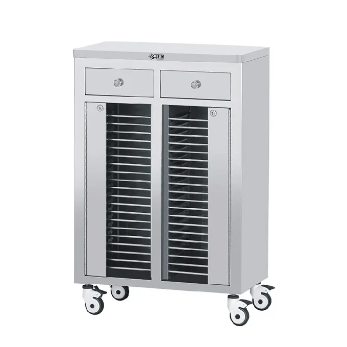 High Quality Hospital Used History Cart Medical Record Trolley File Cart Dossier Trolley