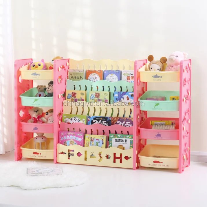 
Double-side Multi-function Cartoon Plastic Storage Box for Children Assemble Freely Plastic Toy Shelves 