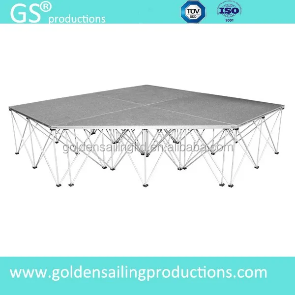 Durable grey carpet portable stage podium for speech, speech podium kits