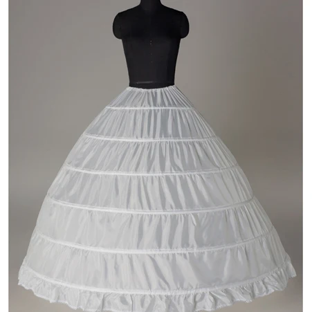 LSQ03 White High Quality New Arrival Net Crinnolines Petticoat New 6 Hoops Petticoats For Wedding dress