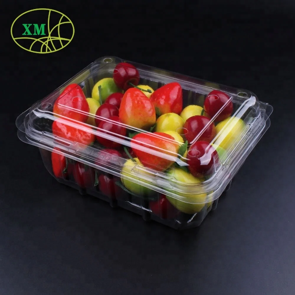 500g PET transparent clamshell plastic fruit box disposable packaging box plastic vegetable box