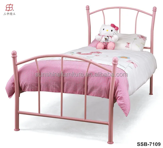 
Home Bedroom Single Size Double Size Girl Pink Steel Bed Frame 