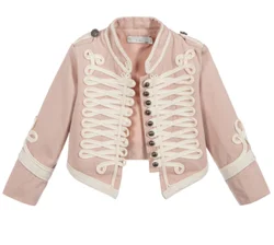 High Quality Kids Will Military Style Cotton Jacket Children Pink Outwear Unisex with Closure Buttons