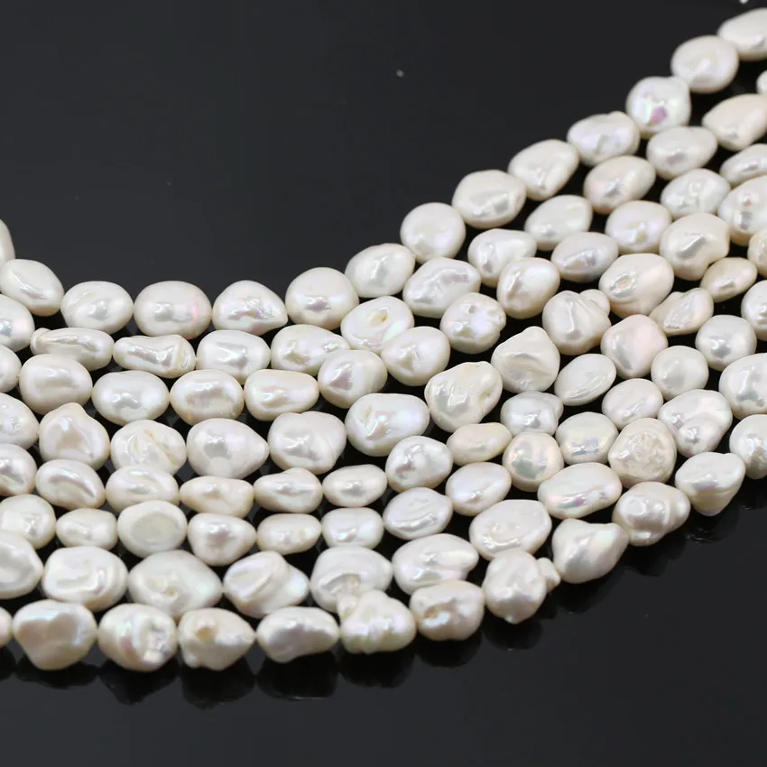 10x12mm white color irregular keshi reborn freshwater natural pearls