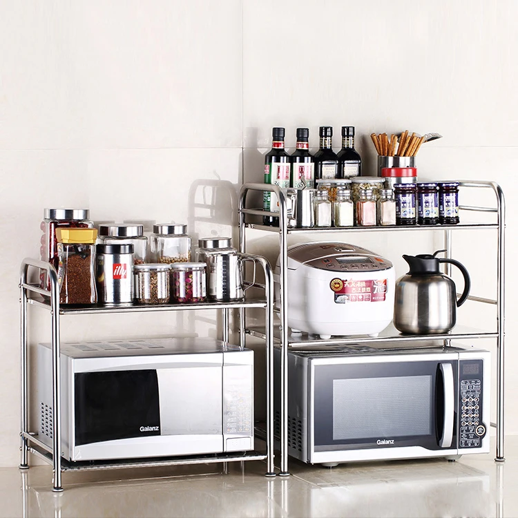 2 Tier Microwave Oven Rack Kitchen Storage Shelf Kitchen Counter Shelf
