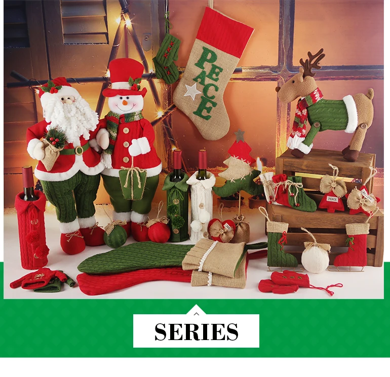 new item indoor hanging decoration burlap wool blank christmas stockings for custom