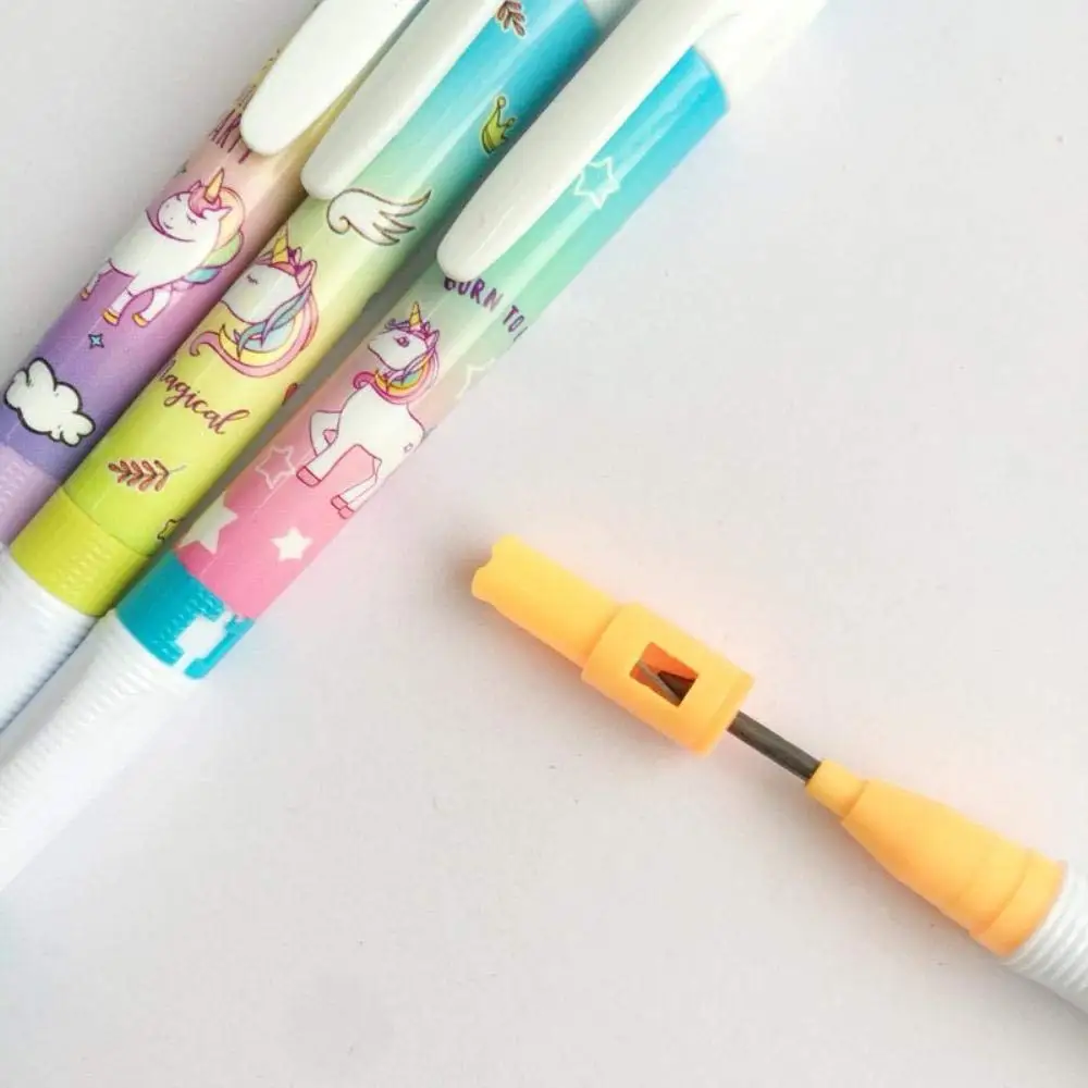 Kawaii Cute Unicorn Press Automatic Mechanical Pencil Supply Stationery 2.0mm