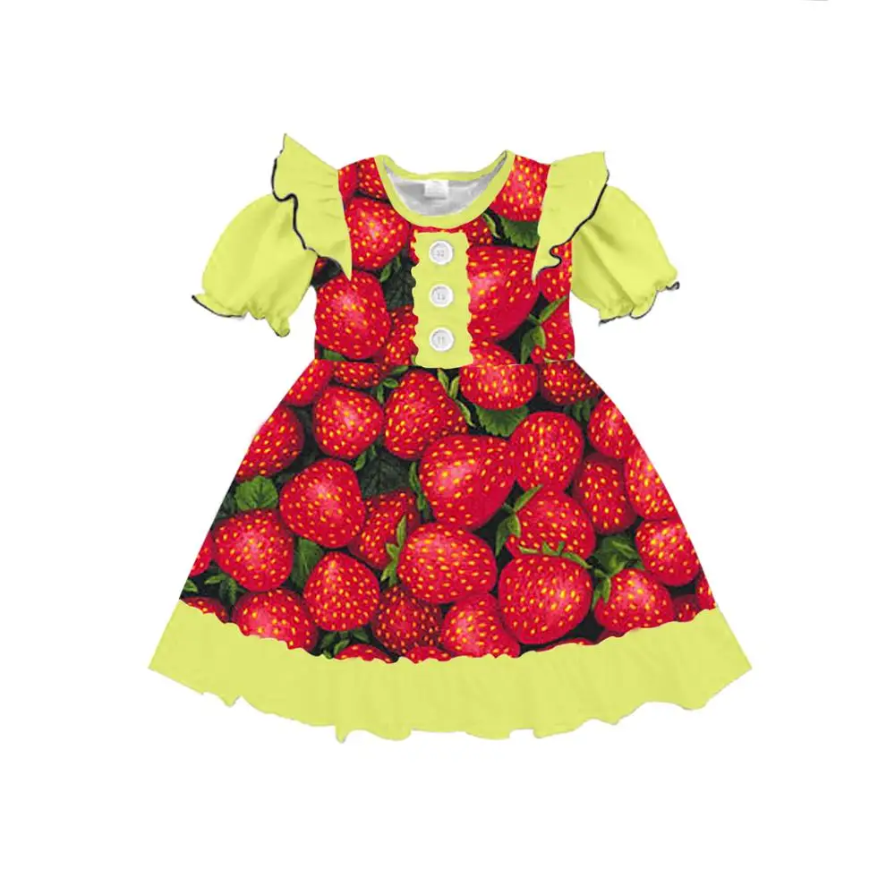 
Latest children clothing 5 year old girl dress wholesale baby girl twirly dress 