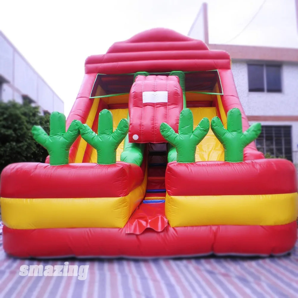 
Custom china Outdoor commercial double slide inflatable for kids 