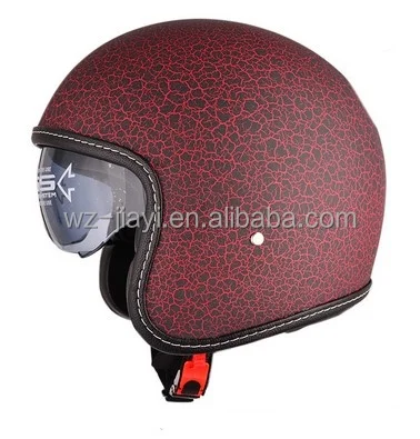 Open face motorcycle vintage helmet single lens/ECE and DOT approved