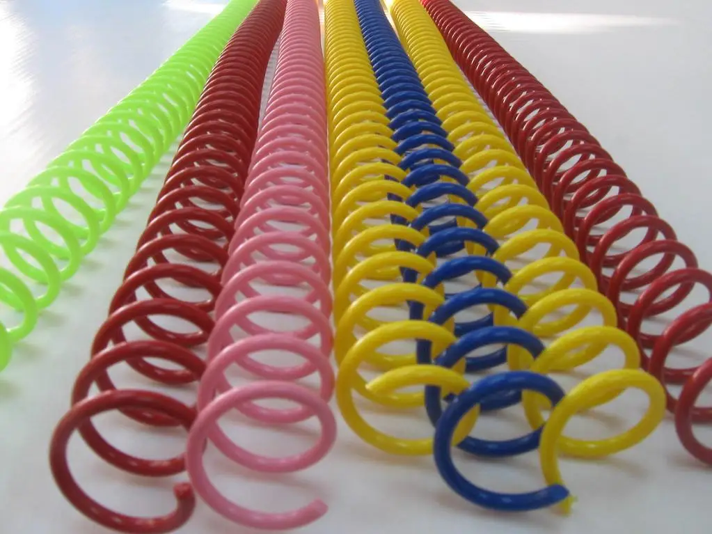 thickness 1.2mm-3.0mm transparent color binding plastic wire filament spiral coil raw material PVC or PET on bobbin roll