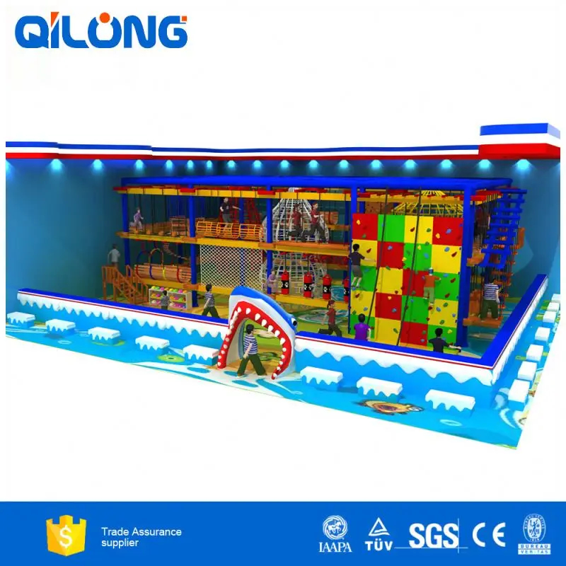 European Standard Climbing Outdoor Adventure Ropes Course Amusement Trampoline Indoor Playground