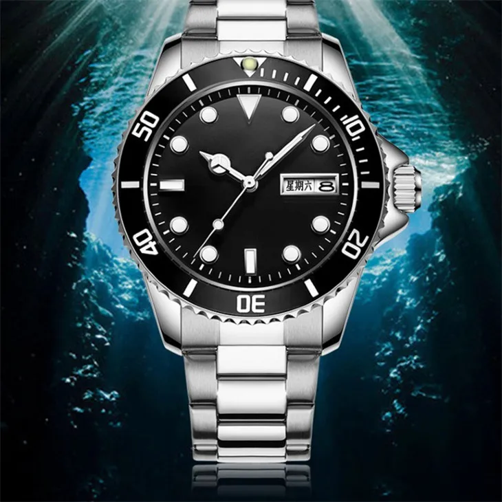 Men Fashion Charm Diver Wrist watches Luxury Quartz Wrist Watch Sport Casual full Stainless Steel quartz Watches