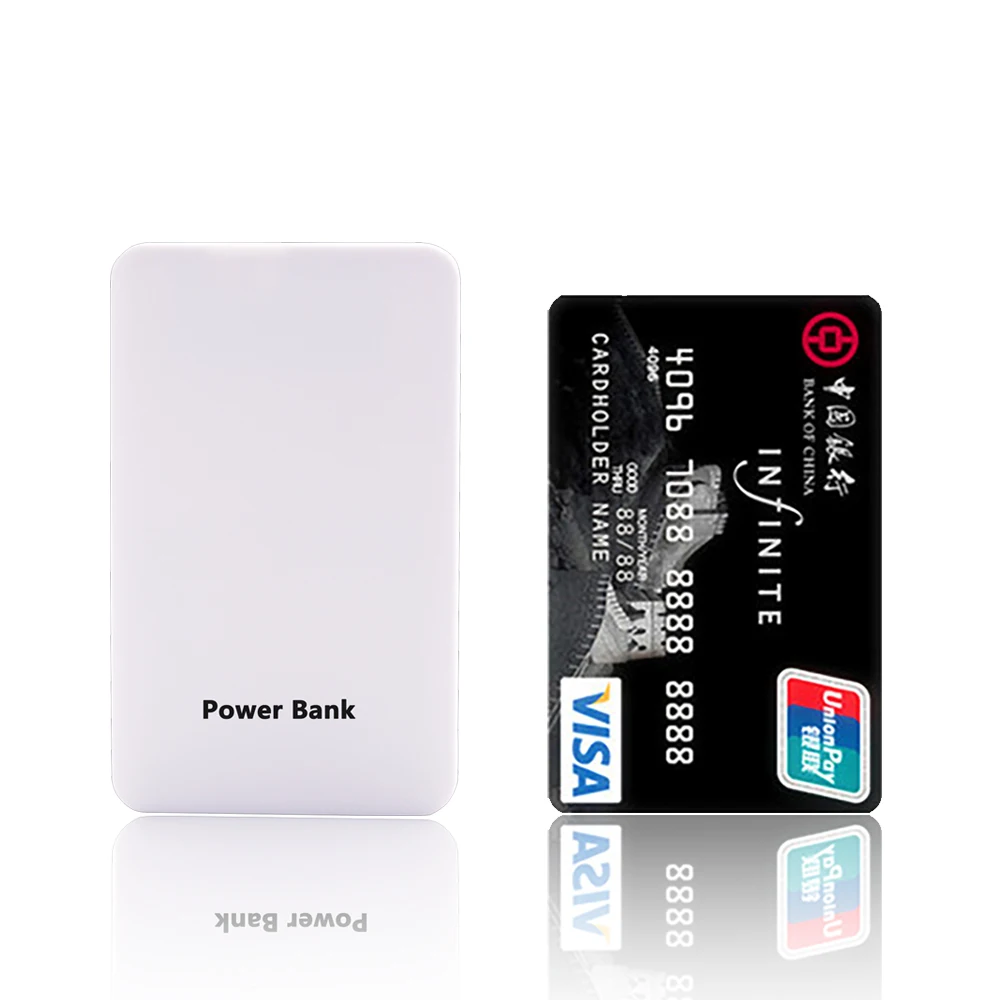 Super Slim Portable Wallet Powerbank 2000mAh Credit Card Size External Mini Battery Universal Thinnest Power Bank