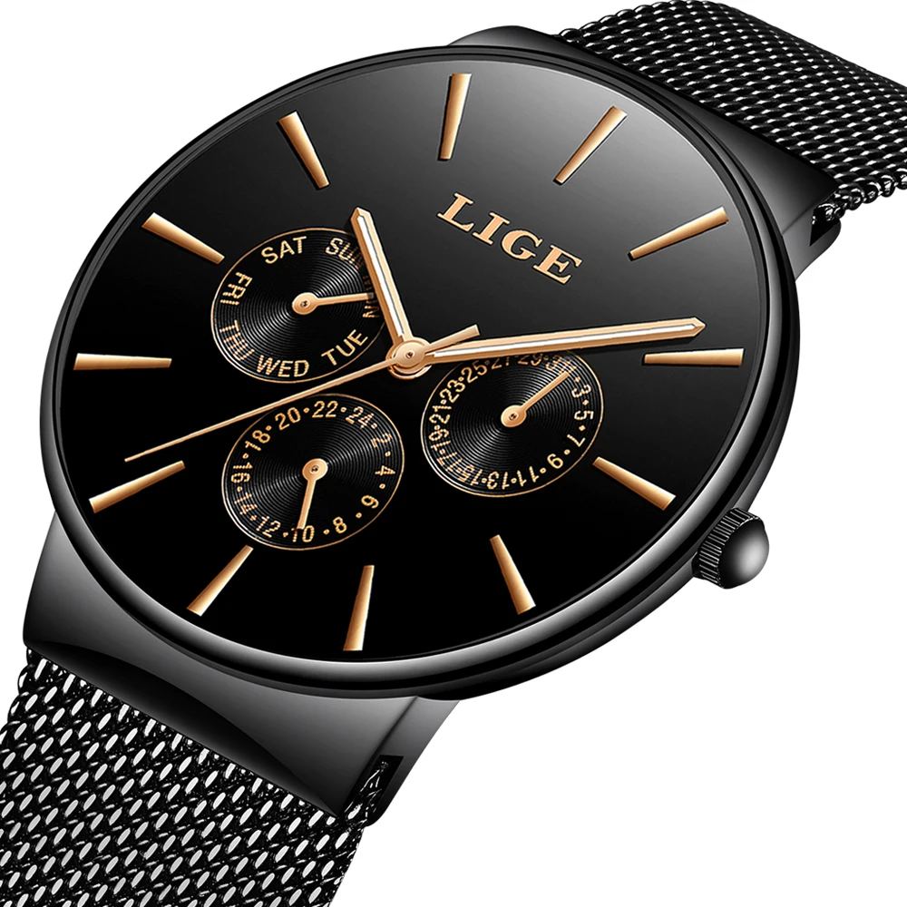 Fashion Simple Elegant Men Watches Luxury Business Mesh Belt Quartz Watch Men Clock Male Sports watch