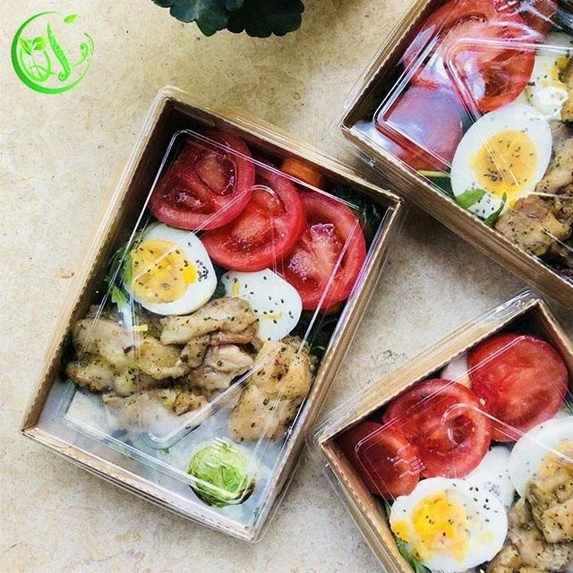 double pe kraft paper bowl escarole salad