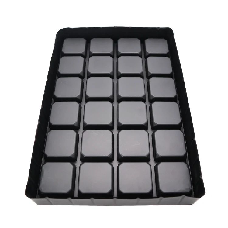 
Custom 24 Cavity Black PS Plastic Blister Insert Trays For Chocolate 