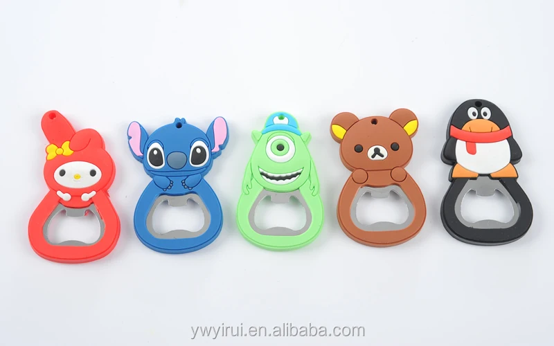
Promotional cartoon beer bottle opener with fridge magnets 