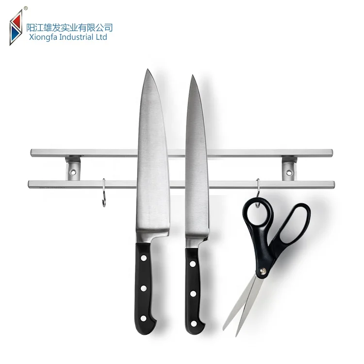 10 Inch Strong Magnet Power 304 Square Tube Stainless Steel Knife Bar Kitchen Magnetic Knife Holder / Strip / Bar