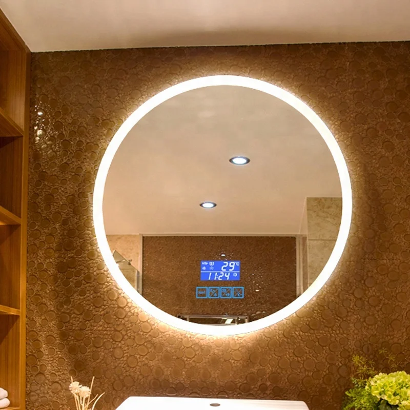 frameless fogless bathroom smart led mirror for hotel