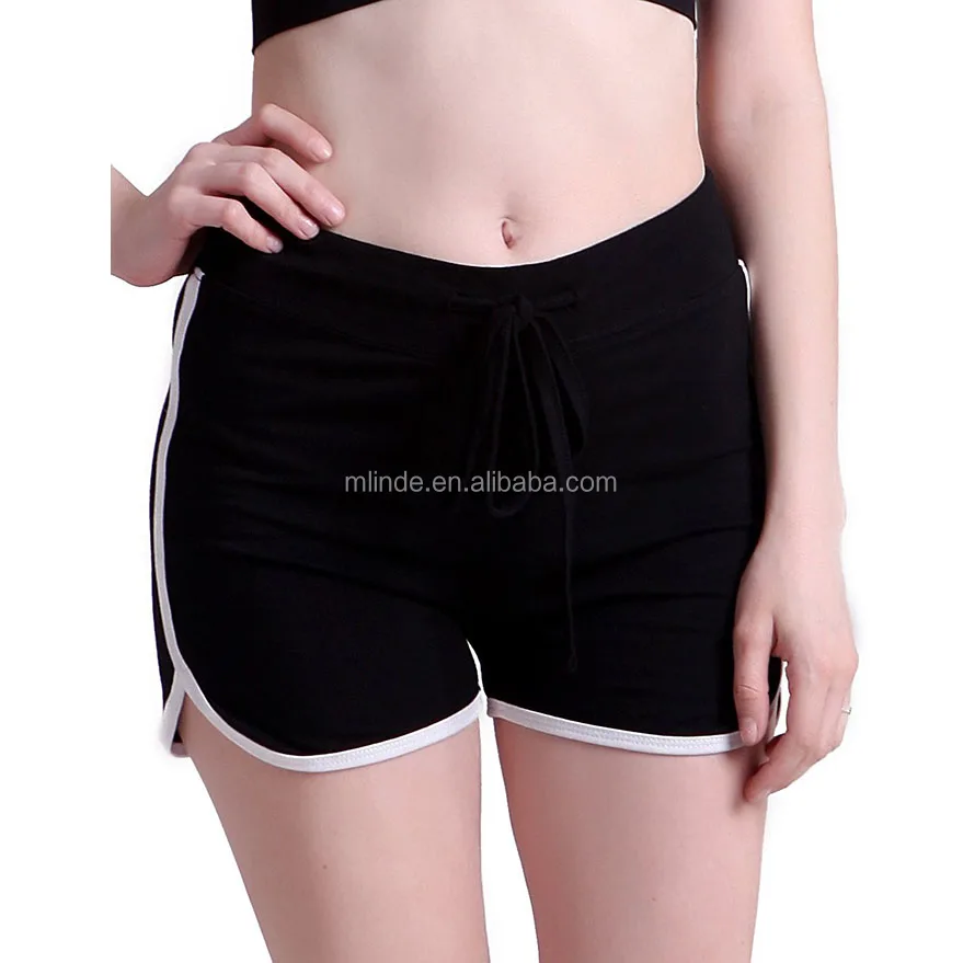 Wholesale Athletic Shorts 100% Cotton Women Yoga Gym Fitness Shorts Pants Ladies Retro Fashion Running Workout Shorts For Sport