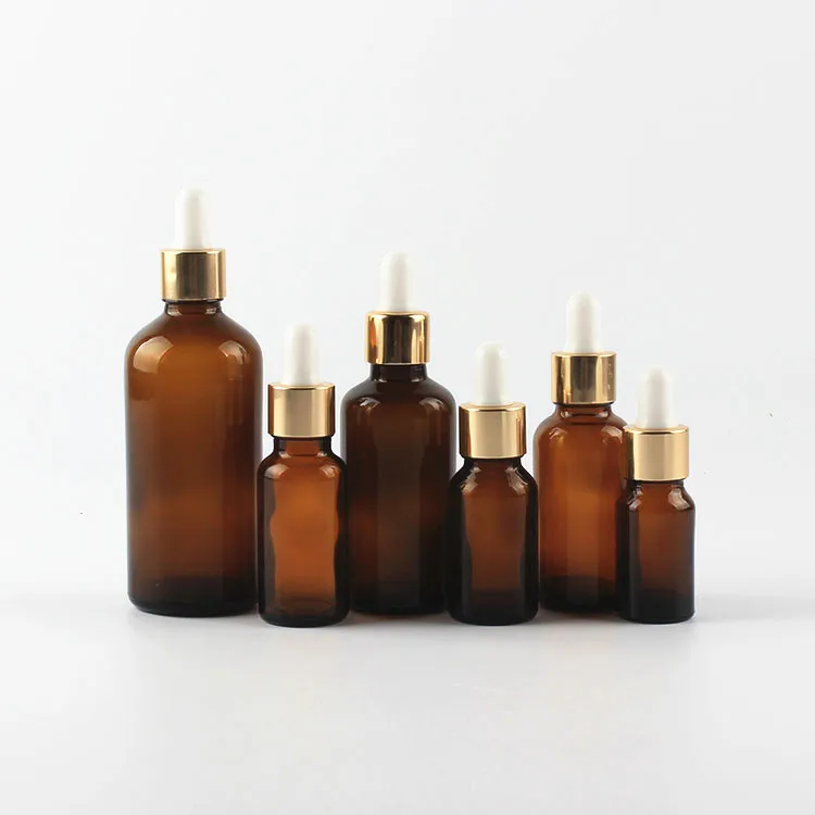 Wholesale Luxury10ml 20ml 30ml 50ml 100ml Amber Glass Bottle Dropper Bottle With Dropper And Box