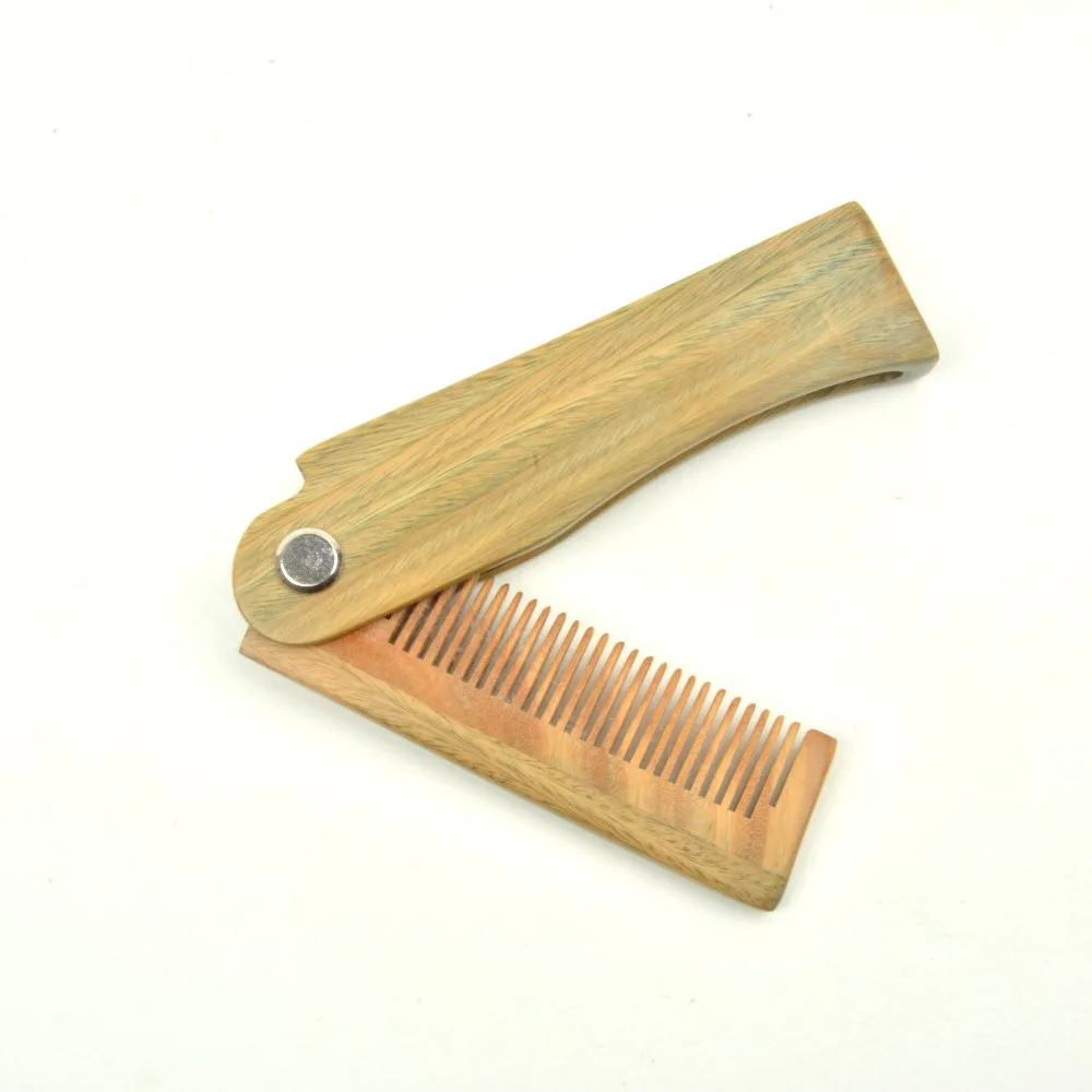 
best deal green sandalwood folding comb Beard Fold Wooden Comb 