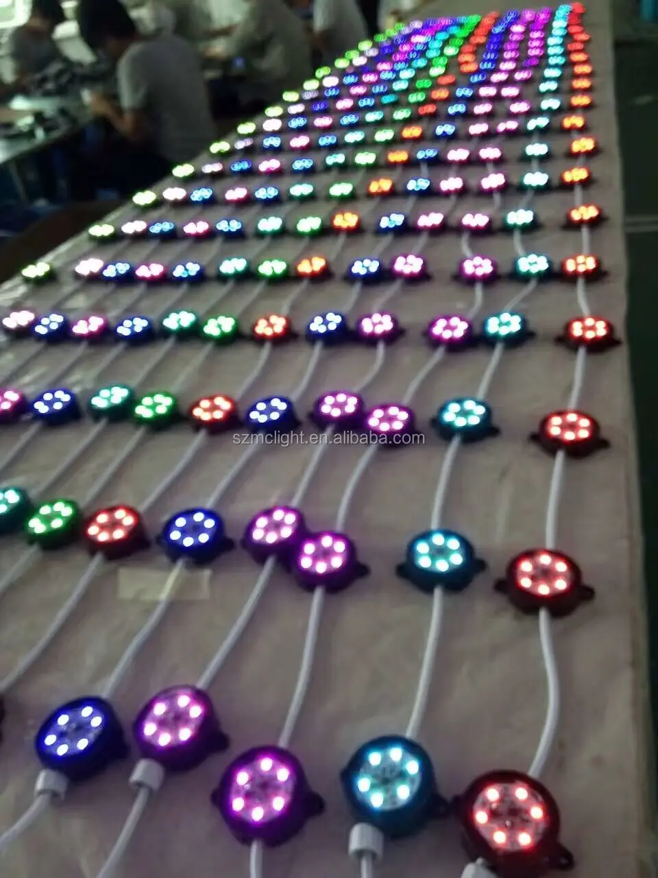 Hot selling 6pcs DMX waterproof smd5050 rgb led pixel light IP68 with diameter 50mm