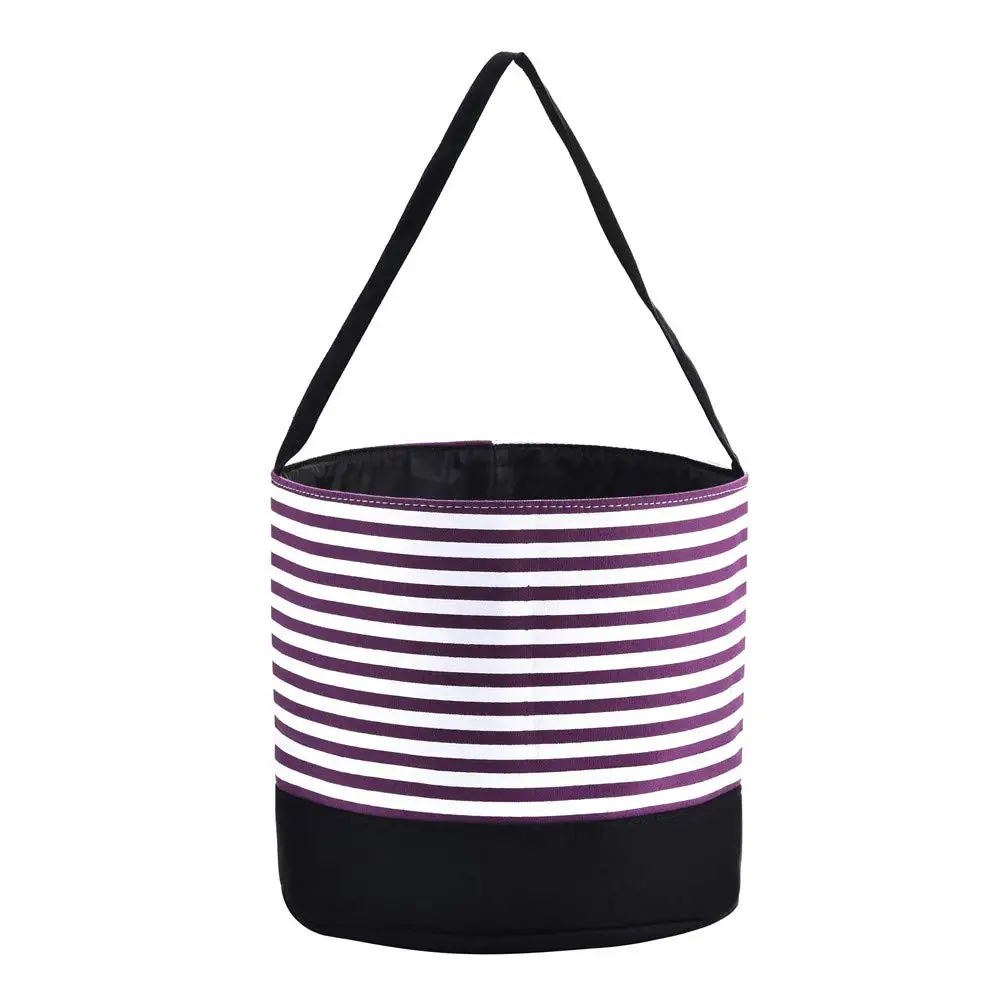 
CFP G253 Canvas Stitching style yellow black dot Halloween bucket 