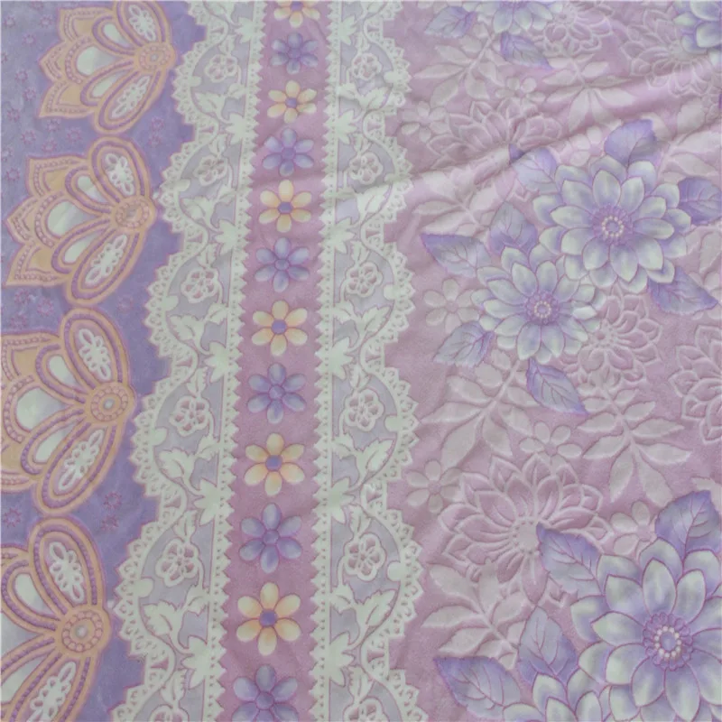 
New Custom beautiful pattern super soft fabric widely use printed spandex velboa 