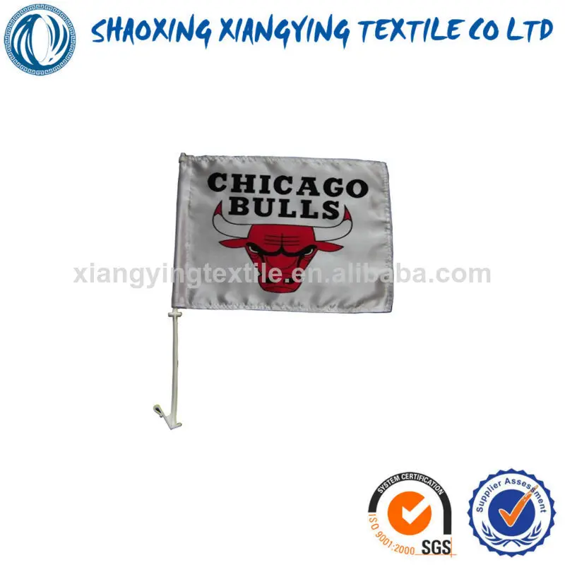 дешевые пользовательских 100% полиэстер автомобилей флаги с нба быков