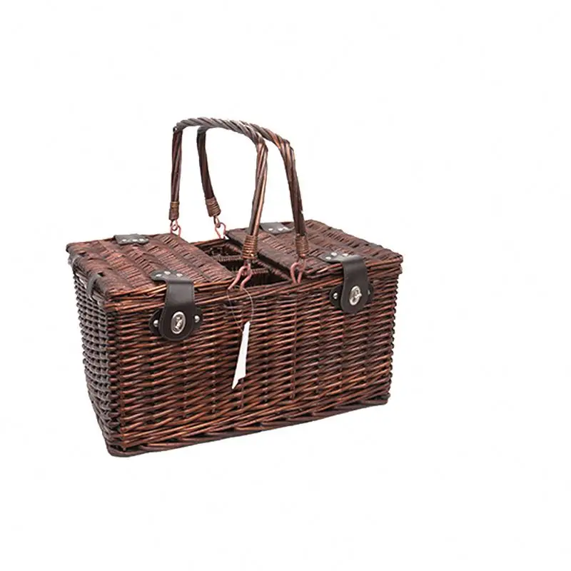 Competitive Price Willow Made Picnic Bread Baskets For 4