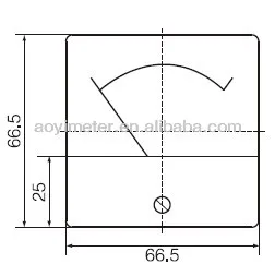 AOYI voltmeter indicator pointer panel analog meter 66*66mm HN-65