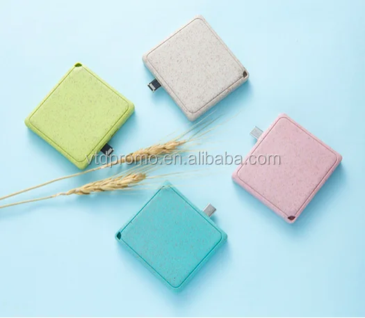 Wheat Straw Eco friendly Mini Promotion Disposable Charger One Time Use Charger 1000 Mah Powerbank Disposable Power Bank