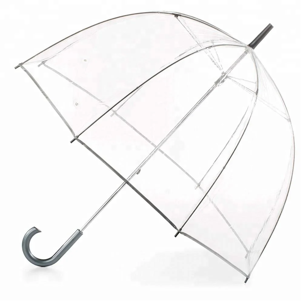 wholesale cheap pvc custom printing rain straight fashion transparent clear umbrella for wedding