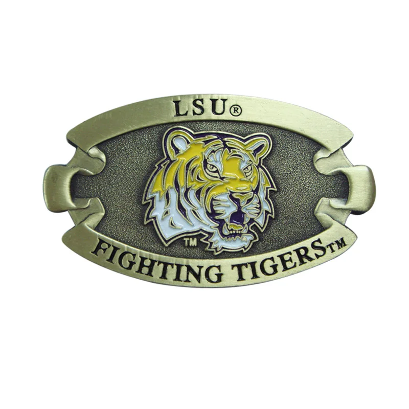 Custom design western cowboy old silver metal belt buckle