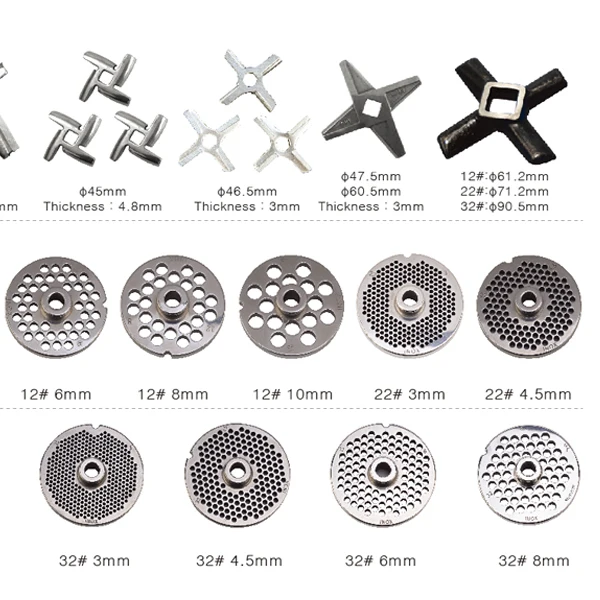 Meat grinder blades and plates
