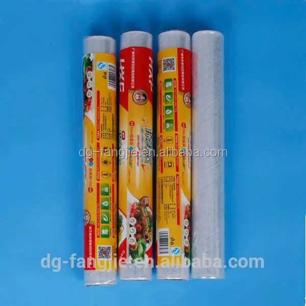 commercial plastic food packaging 10 micron cling wrap with slider cutter