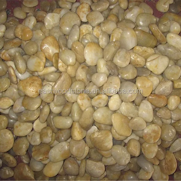 
yellow color washed river stone,natural loose pebble stone 