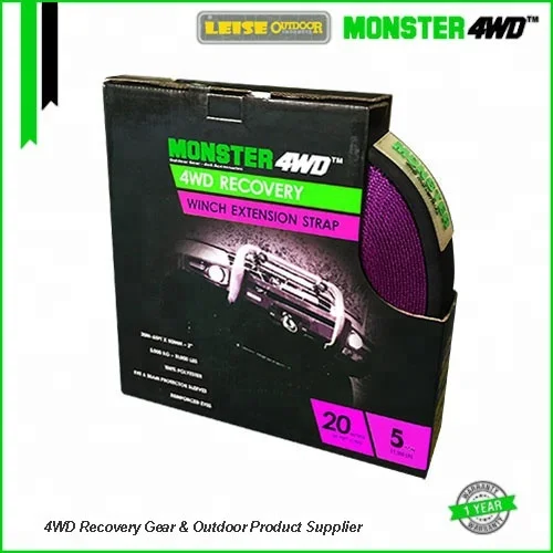 Monster4WD 5T 100% Polyester Winch Extension Strap Custom Tow Strap