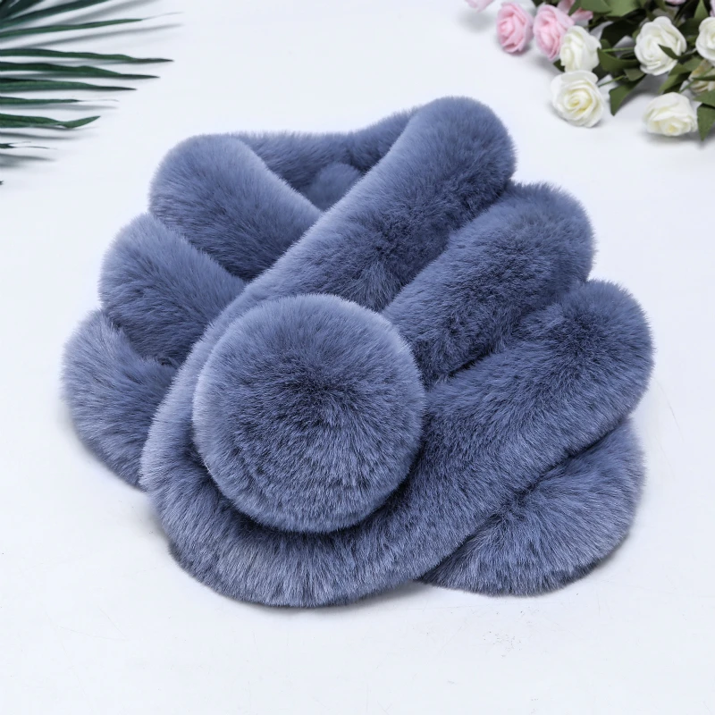 Fashion faux Rabbit fur scarves for ladies animal protection