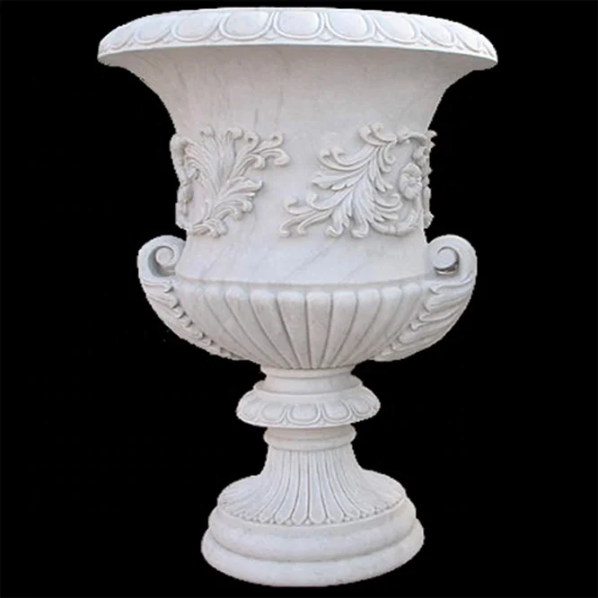 Wholesale Cheap Bulk Flower Planter Used with Flower/green Plant Seaworthy Fumigated Wooden Crate Marble Stone Floor Hand Carved