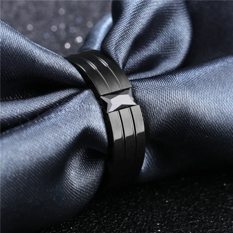 Fashion 316l Steel Jewelry Nice Design Black Metal Rings for Fingers Wholesale for Men Wholesale Woman Stainless Steel Ring