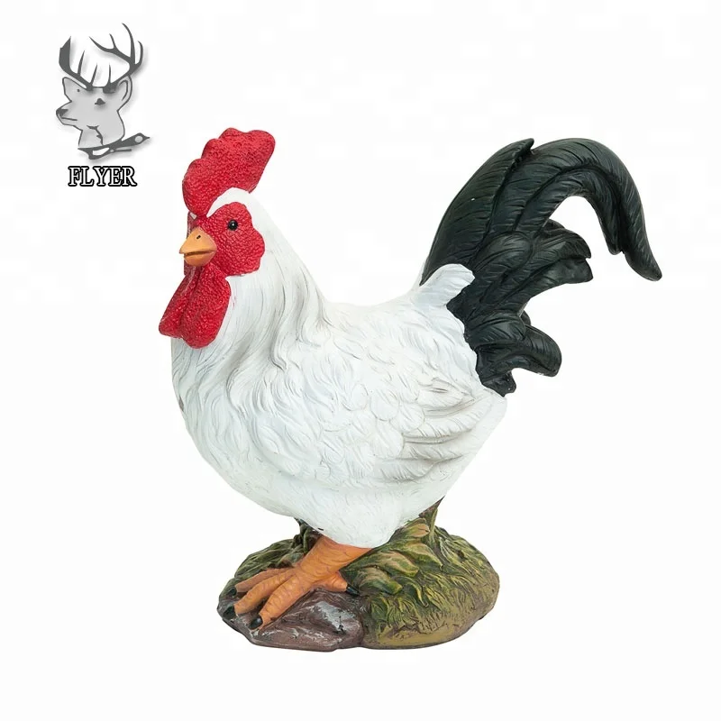Custom Fiberglass Statue Large polyresin chicken rooster statue animal resin sculpture for sale