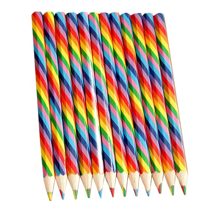 
Hexagonal Wood Jumbo Multi Rainbow Color Pencil 