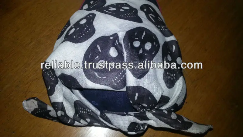 Cotton Skull Printed Bandana Scarf
