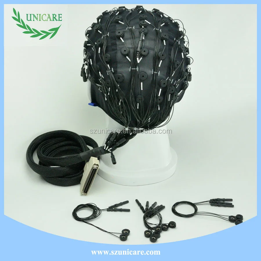 Black color professional EEG caps with electrodes from Unicare