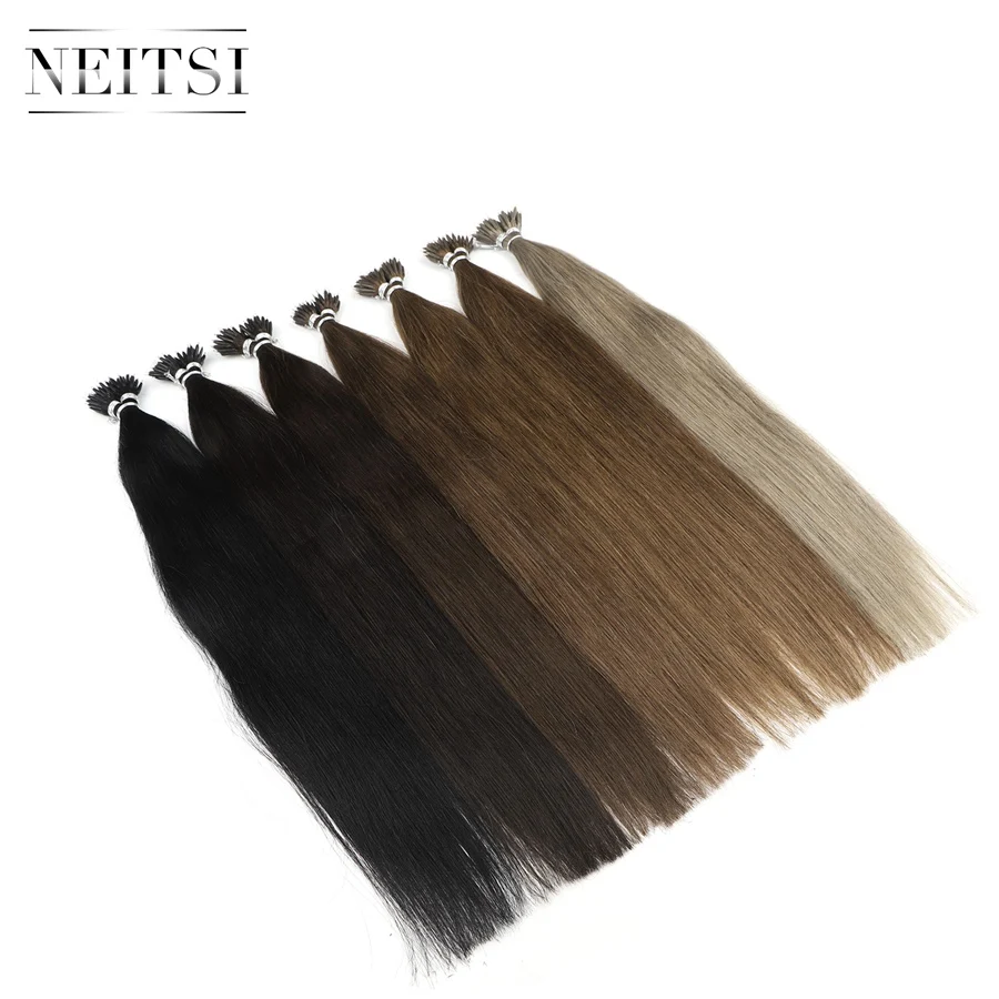 Free Sample Neitsi  Nano Ring Tip Extensions Human Hair Extension Straight Nano Tip Hair